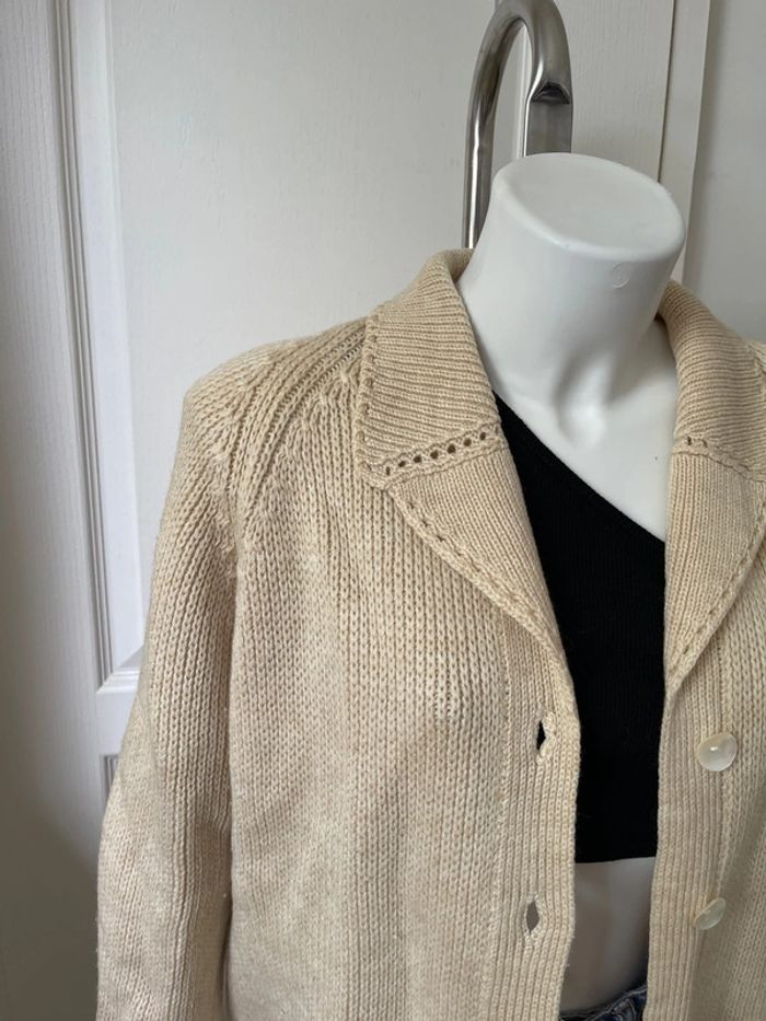 Pull / gilet beige crème - photo numéro 3