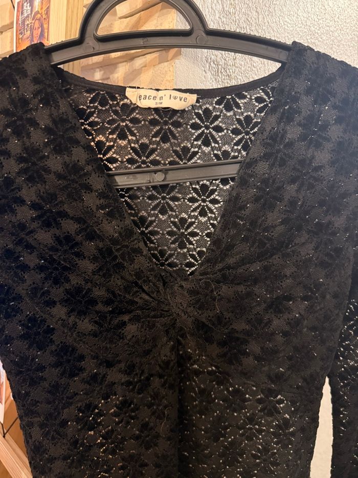 Bodie dentelle noir manche longue - photo numéro 2