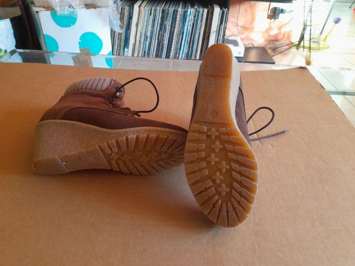 Bottines en daim talon compensé - photo numéro 2