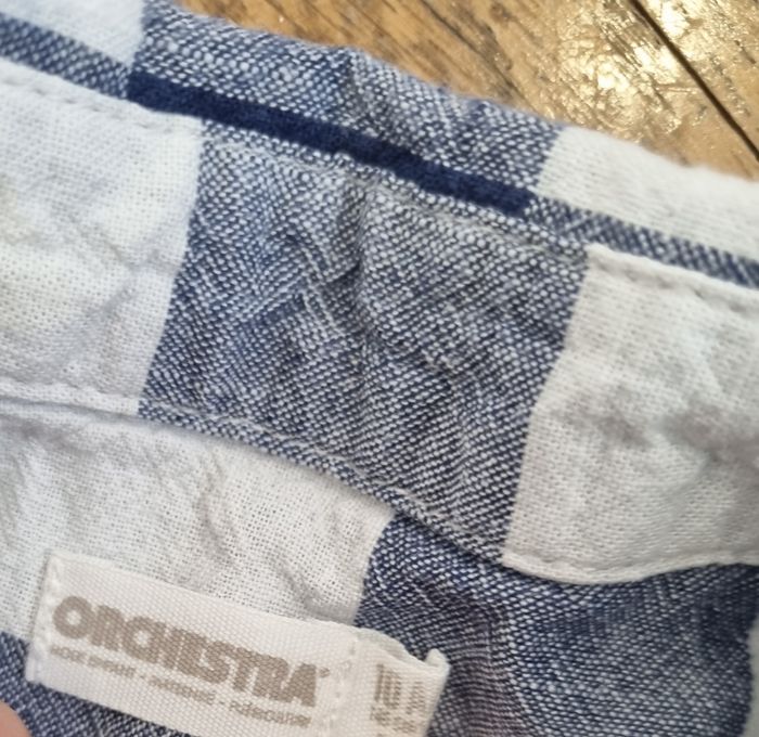 chemise à carreaux manche courte blanc et bleu monoprix taille 10ans - photo numéro 2