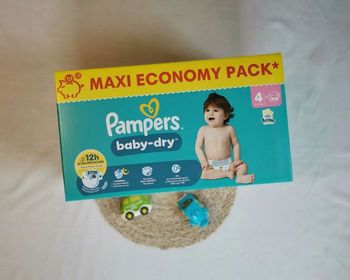 Pampers baby dry, taille 4, 108 couches, 9/14 kg