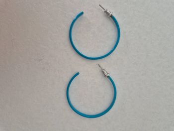 Boucles d'oreilles anneaux bleu