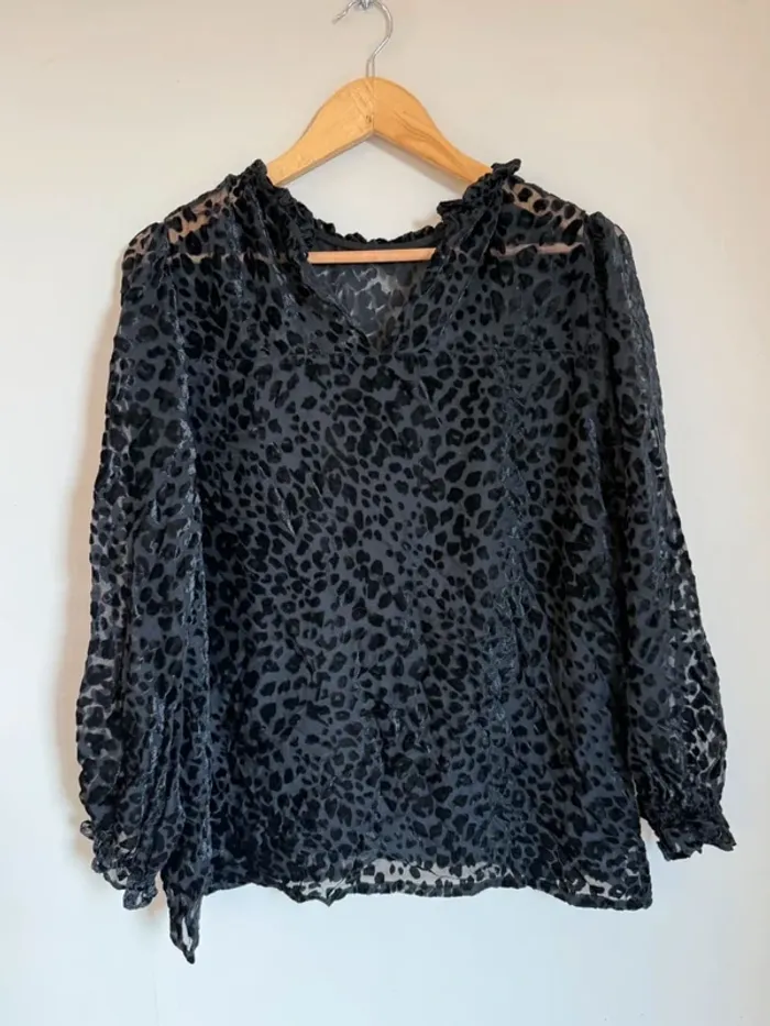 Blouse léopard noir - photo numéro 3