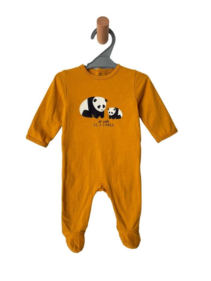 Pyjama coton jaune moutarde (pandas) - Kiabi 3 mois