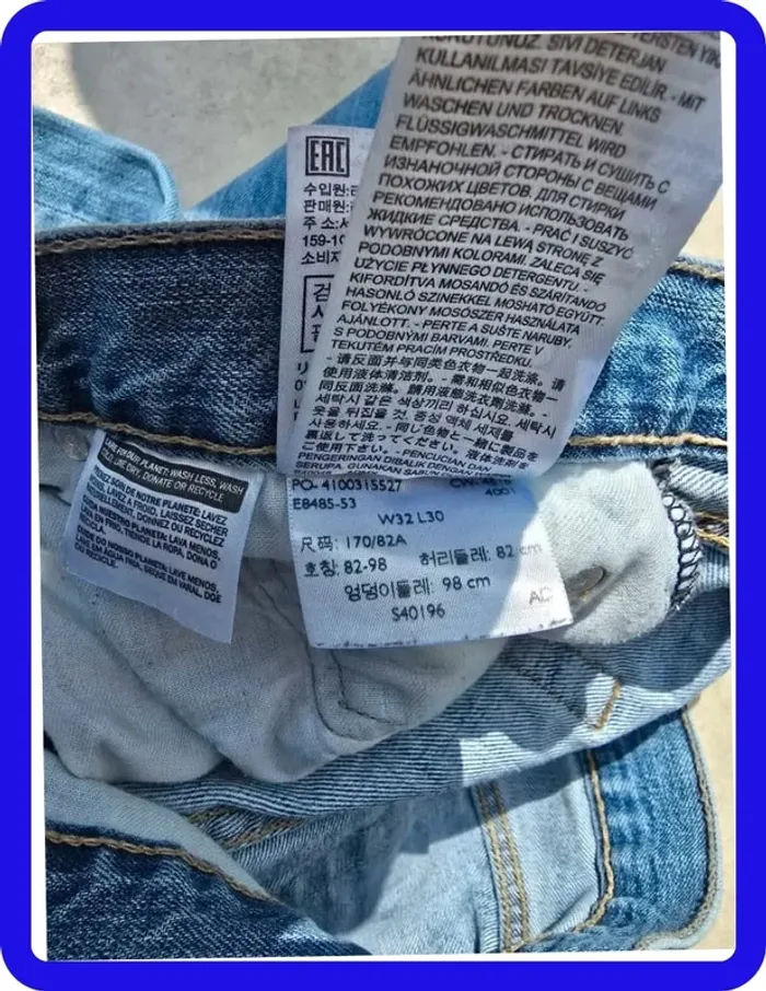 Jeans Levi's W32 FR42 L30 coupe droite bleu Homme Men pan279b - photo numéro 8