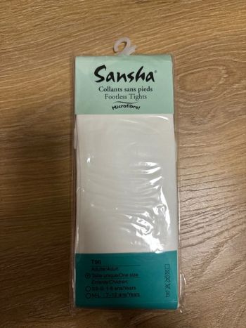 Collants Sansha blanc sans pieds