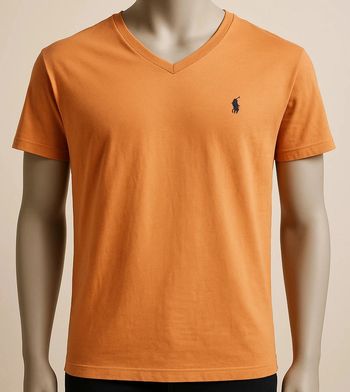 🧡 T-shirt col V Ralph Lauren – Taille L