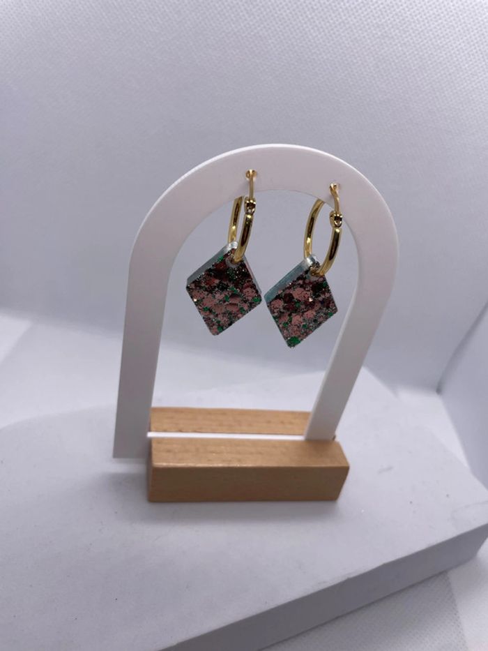 Paire de pampilles interchangeables avec créoles acier inoxydable - photo numéro 2