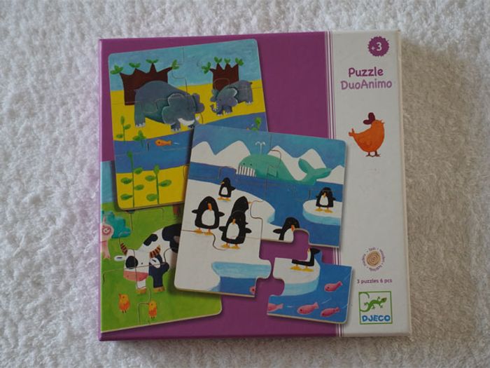 Puzzle Duoanimo en bois (3 puzzles) Djeco pour enfants (3 ans +)