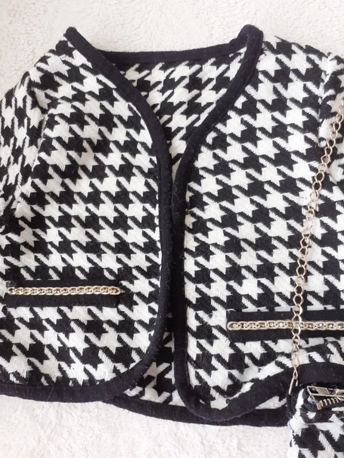 Gilet et sac pied de poule fille 6 ans - photo numéro 3