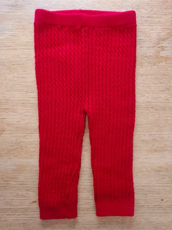 Legging maille rouge fille 9 mois 12 mois Primark excellent état