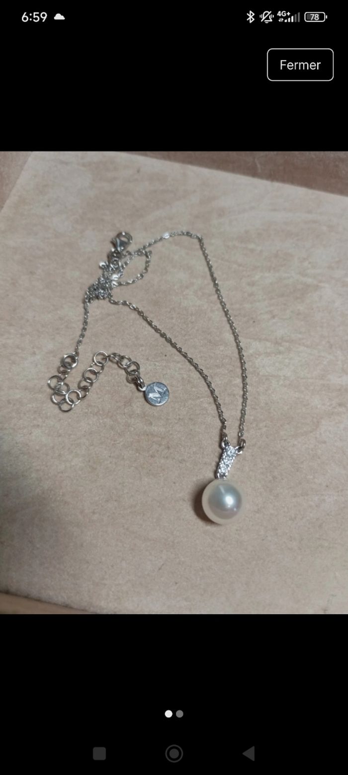 Collier perles strass