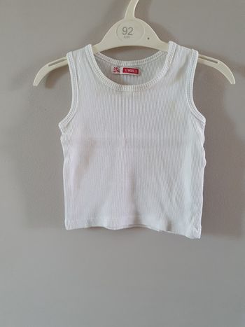 Débardeur cotelé dpam blanc 12 mois