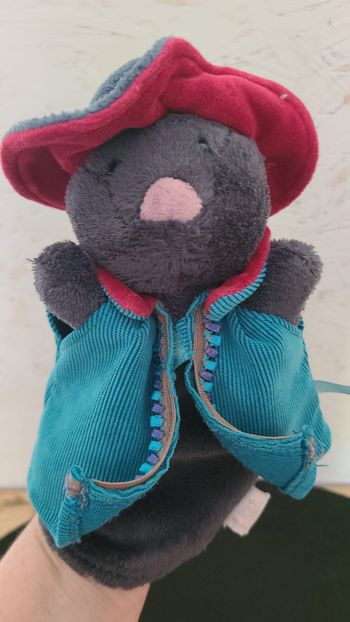 Moulin Roty Il était une fois Le chat beauté Marionnette bleu rouge