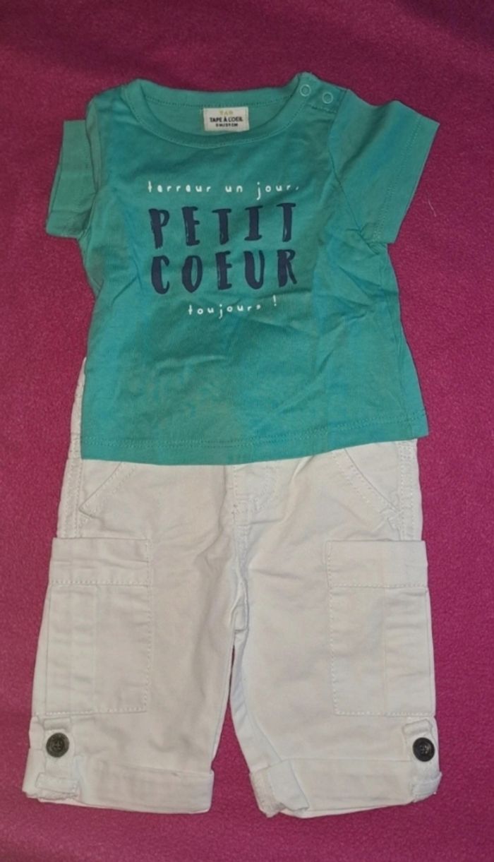 Ensemble tee-shirt et bermuda 3 mois