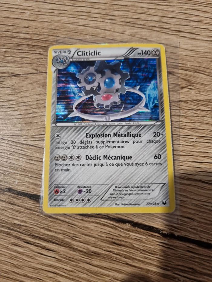 Carte pokémon cliticlic holo 77/108 année 2012