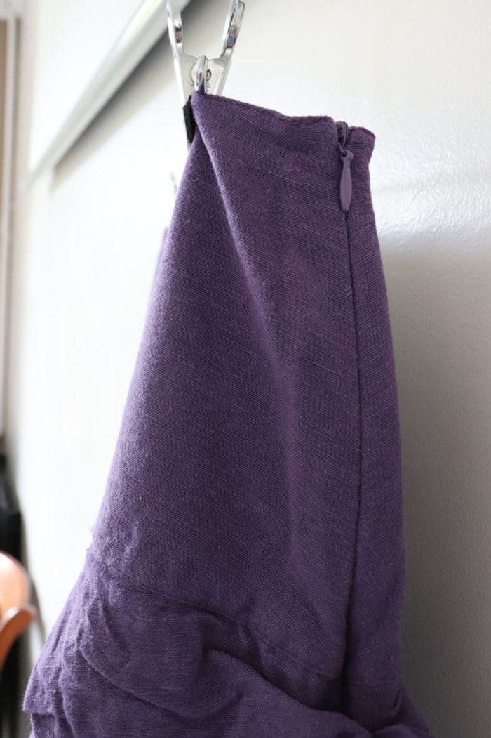 Jupe violette à volants taille 42 en lin - photo numéro 3