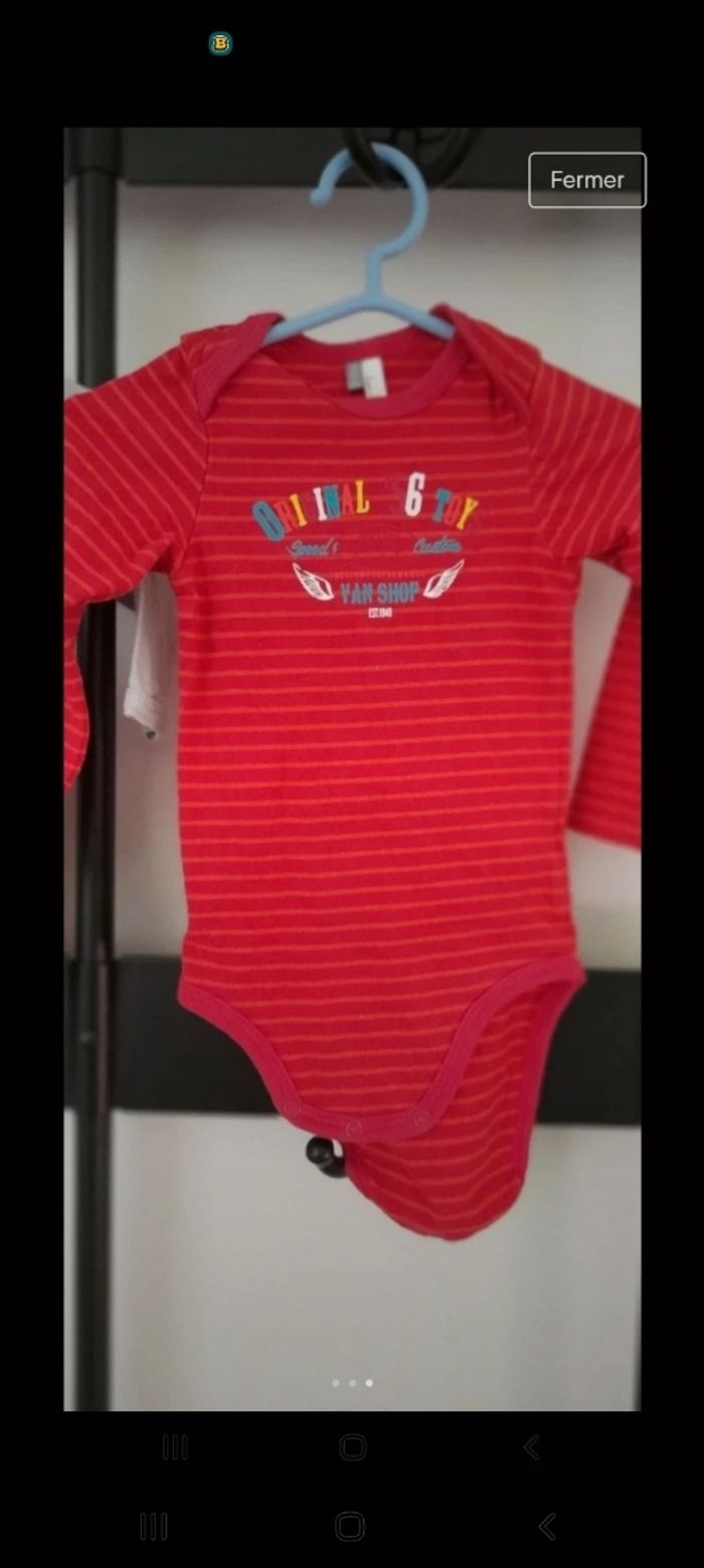 Lot de 2 bodies taille 6 mois - photo numéro 2
