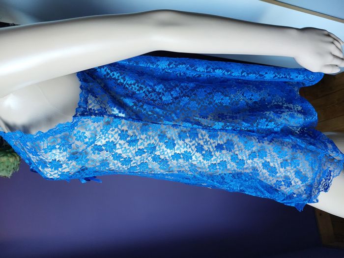 Nuisette bleue transparente en dentelle – taille XL (42-44) - photo numéro 9