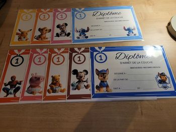 Diplome enfant ( tétine et couche ) 