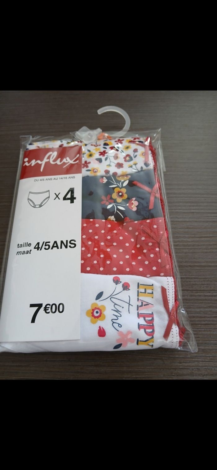 Lot 4 culottes en coton fille 4/5 ans