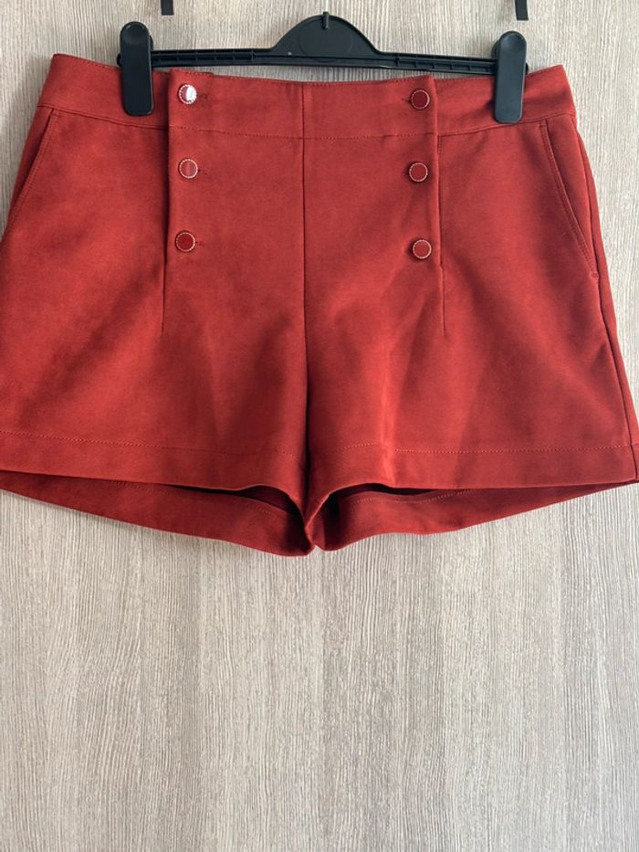 Short en suédine rouille - Bonobo - T40 - photo numéro 2