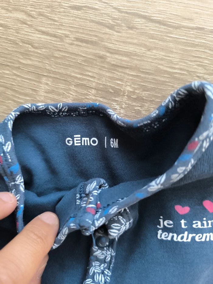 Pyjama léger 6 mois gemo je t'aime tendrement - photo numéro 3