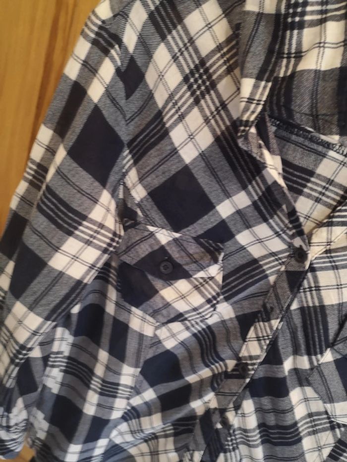 Chemise à carreaux en bleu marine, gris et blanc 36 - photo numéro 4