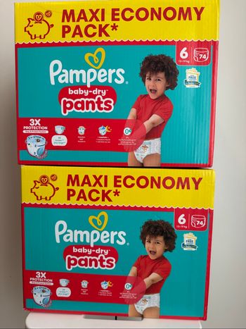 148 couches Pampers pants taille 6