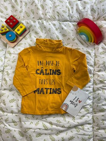 sous pull col roulé moutarde 18 mois pat et ripaton