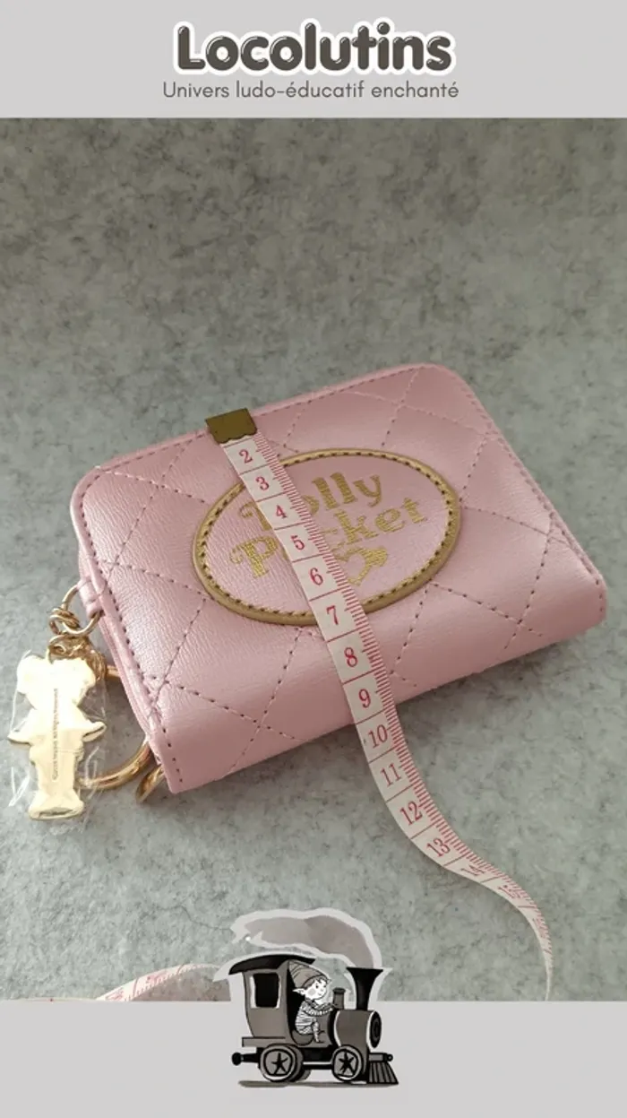 🚂 Porte-monnaie Polly Pocket rose avec porte-clé irisé - photo numéro 8