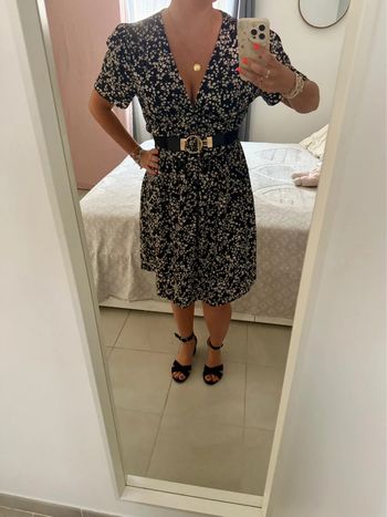 Robe blouse d’été  noire fleurie SHEIN taille M