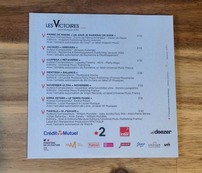 CD les victoires de la musique 2023 - photo numéro 2