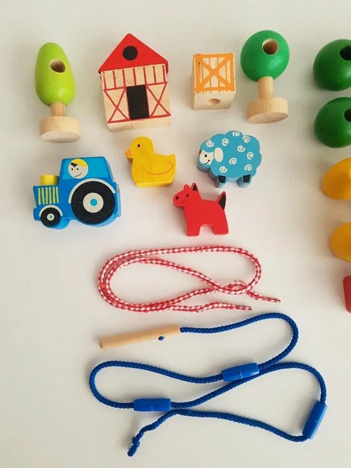 Perles jumbo en bois formes, couleurs et ferme - photo numéro 8