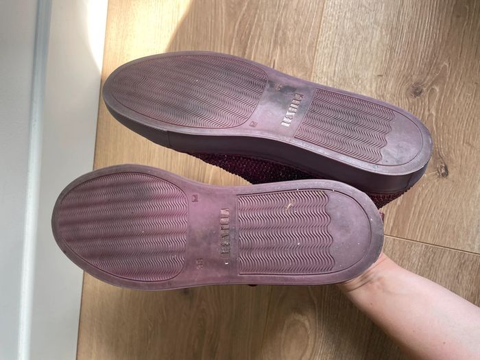 Baskets montantes Le Silla bordeaux à strass - photo numéro 7