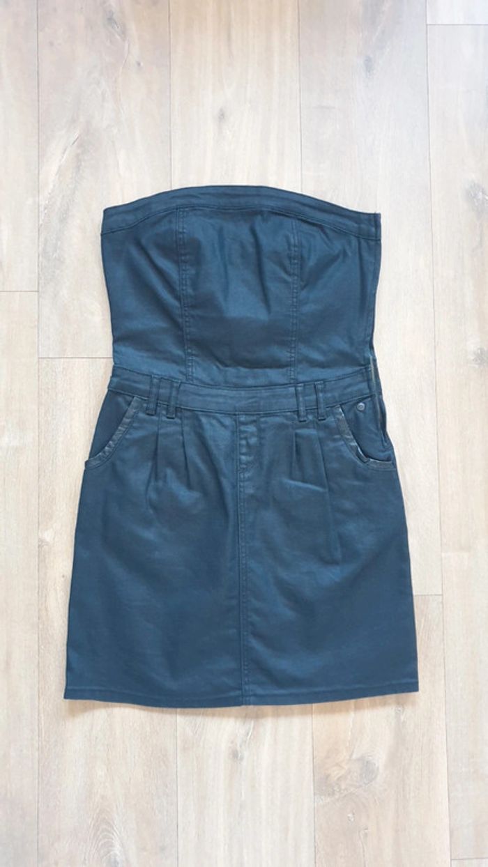 Robe en jean noir enduit, taille M, Bonobo Jeans