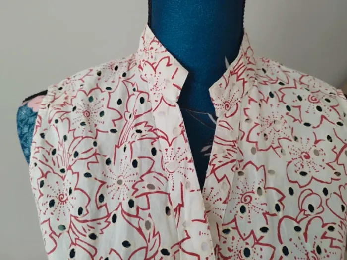 Blouse coton chemise sans manches fleurs de cerisier Sakura - photo numéro 6