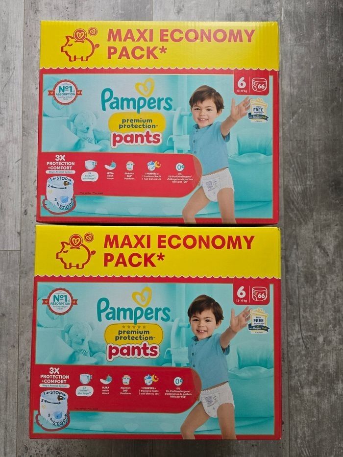 🌟Pampers Premium Protection 2x66 couches Taille 6 (13 - 18 kg) 🌟