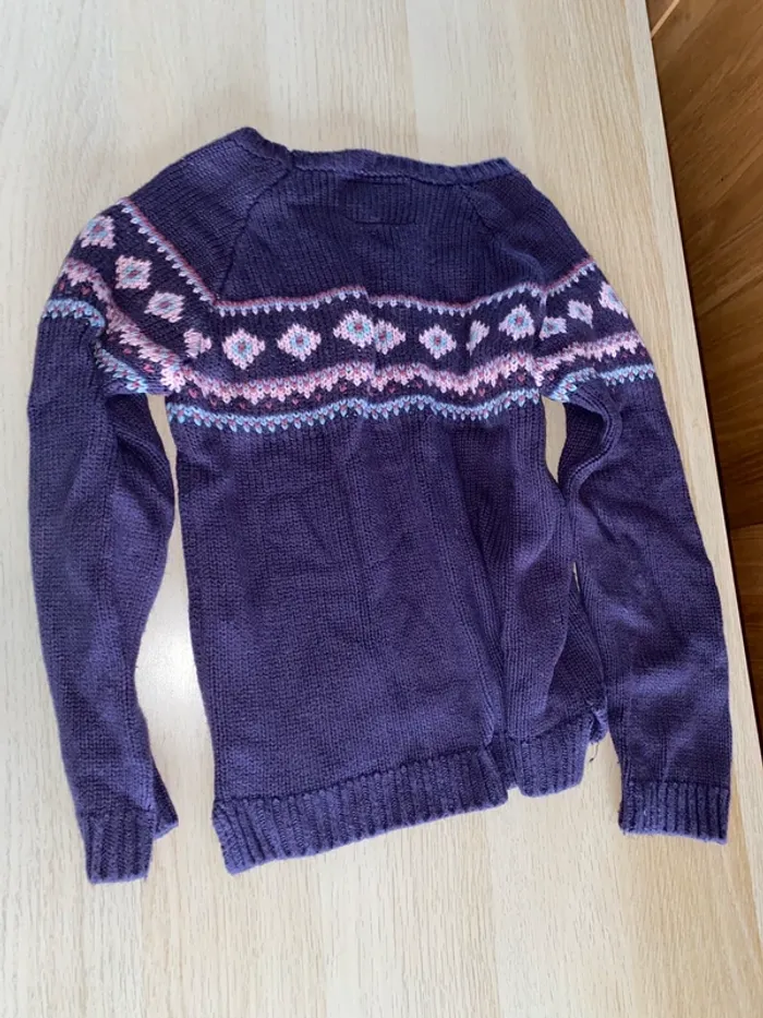 Pull laine sergent major fille 9 ans violet rose épais hiver - photo numéro 6