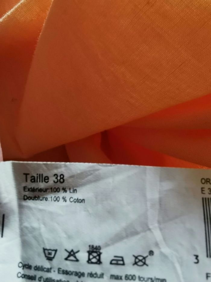 Robe d'été en lin orange clair Monoprix T38 - photo numéro 9