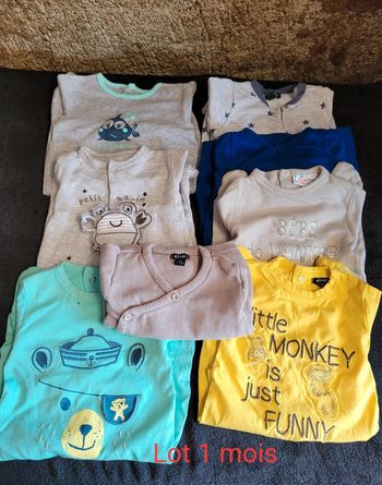 Lot pyjamas fin 1 mois