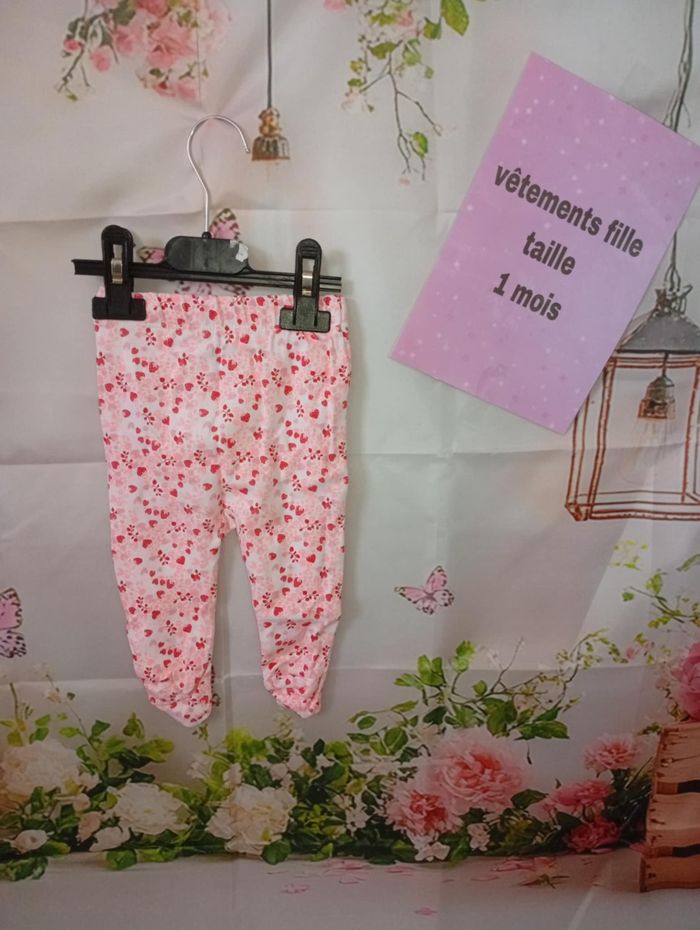 Ensemble 3 pce ( tee-shirt manches longues + 2 leggings ) Vertbaudet rose taille 1 mois / 56 cm - photo numéro 5
