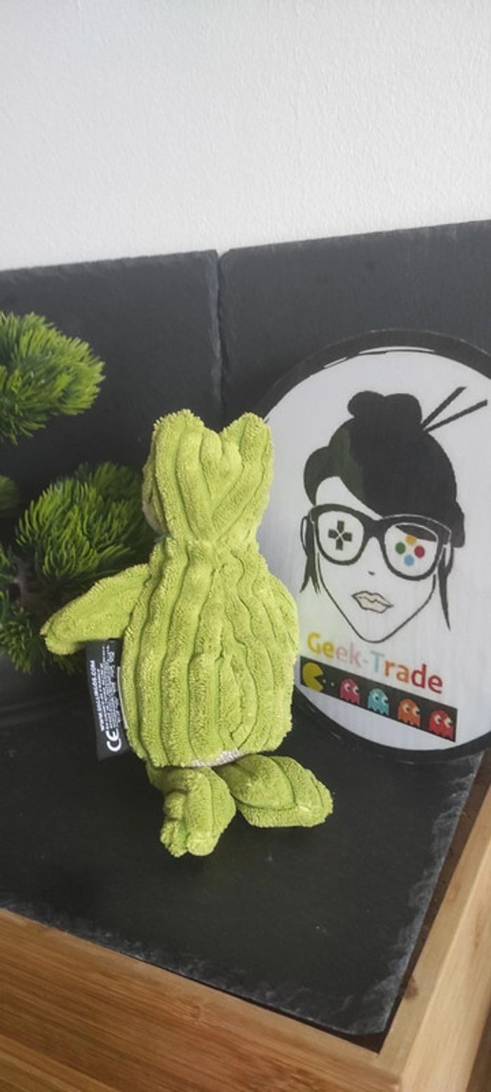 Les Déglingos Croakos la grenouille Mini Simply peluche vert Col Bleu Pois Jaune - photo numéro 2