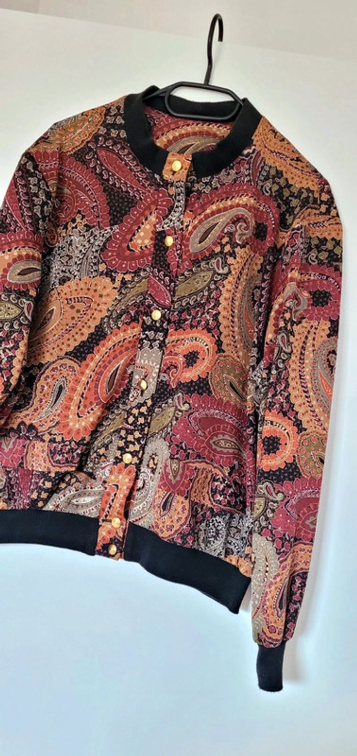 Magnifique Veste-Chemise laine Bomber fin-Vintage Oversize - photo numéro 2