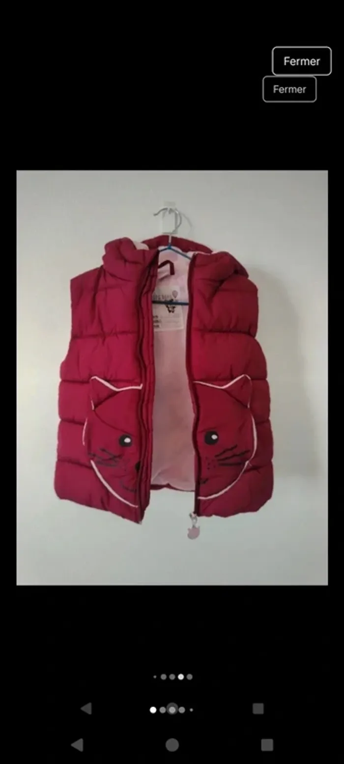 Veste fille sans manches