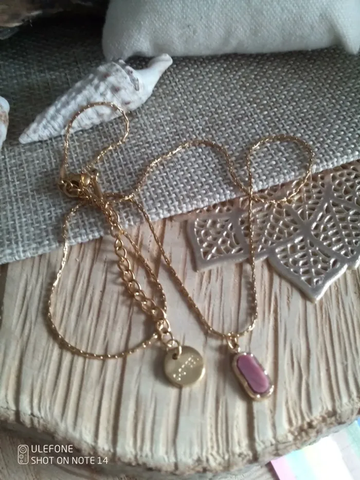 Collier rhodonite pierre naturelle - photo numéro 2