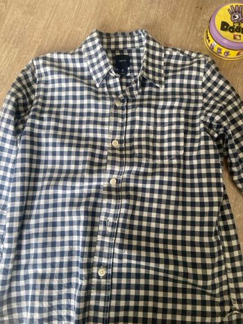 Chemise à carreaux bleue marine blanc Gap