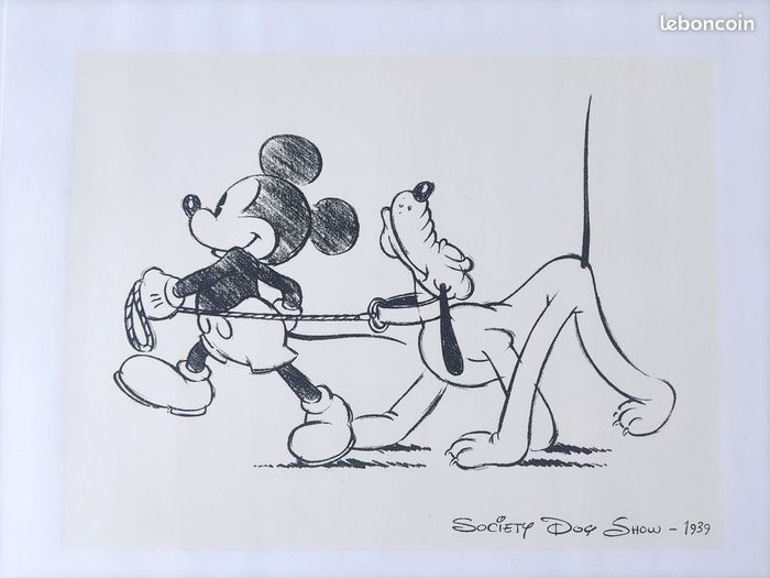 Lithographie Mickey Mouse Society Dog Show 1939