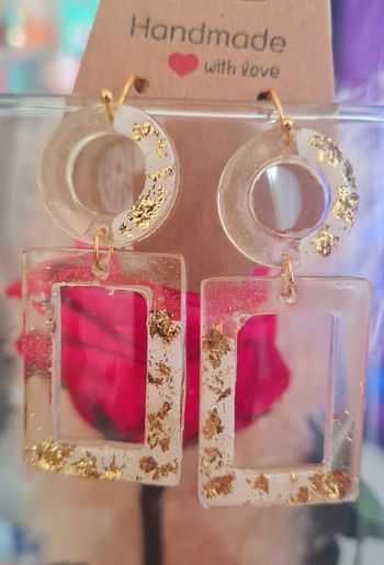 Boucles d’oreilles géométriques jaunes transparentes