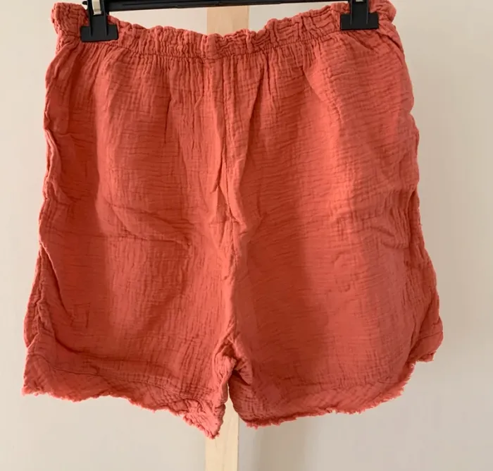 Short corail gaufré – 100% coton – Made in Italy - photo numéro 2